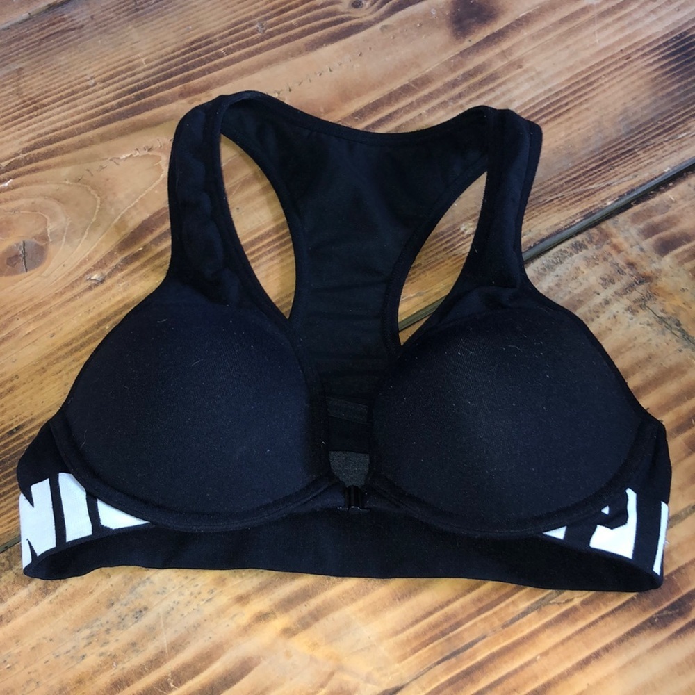Victoria’s Secret pink bra front clip bra size 32C vented padded sports …​